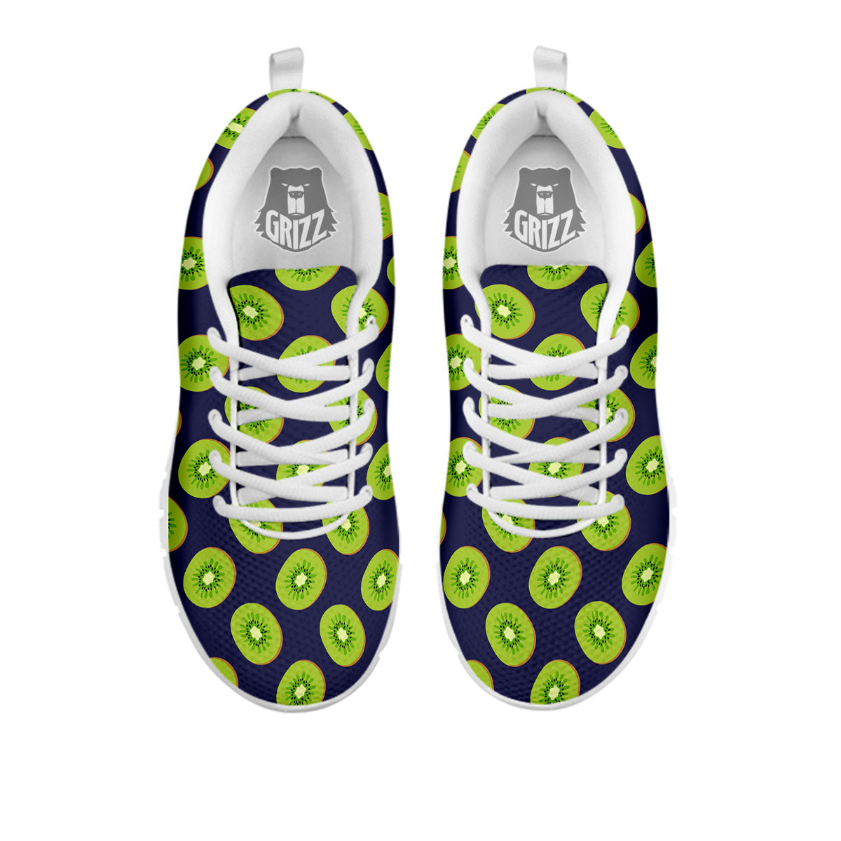 Slices Kiwi Print Pattern White Sneaker-grizzshop