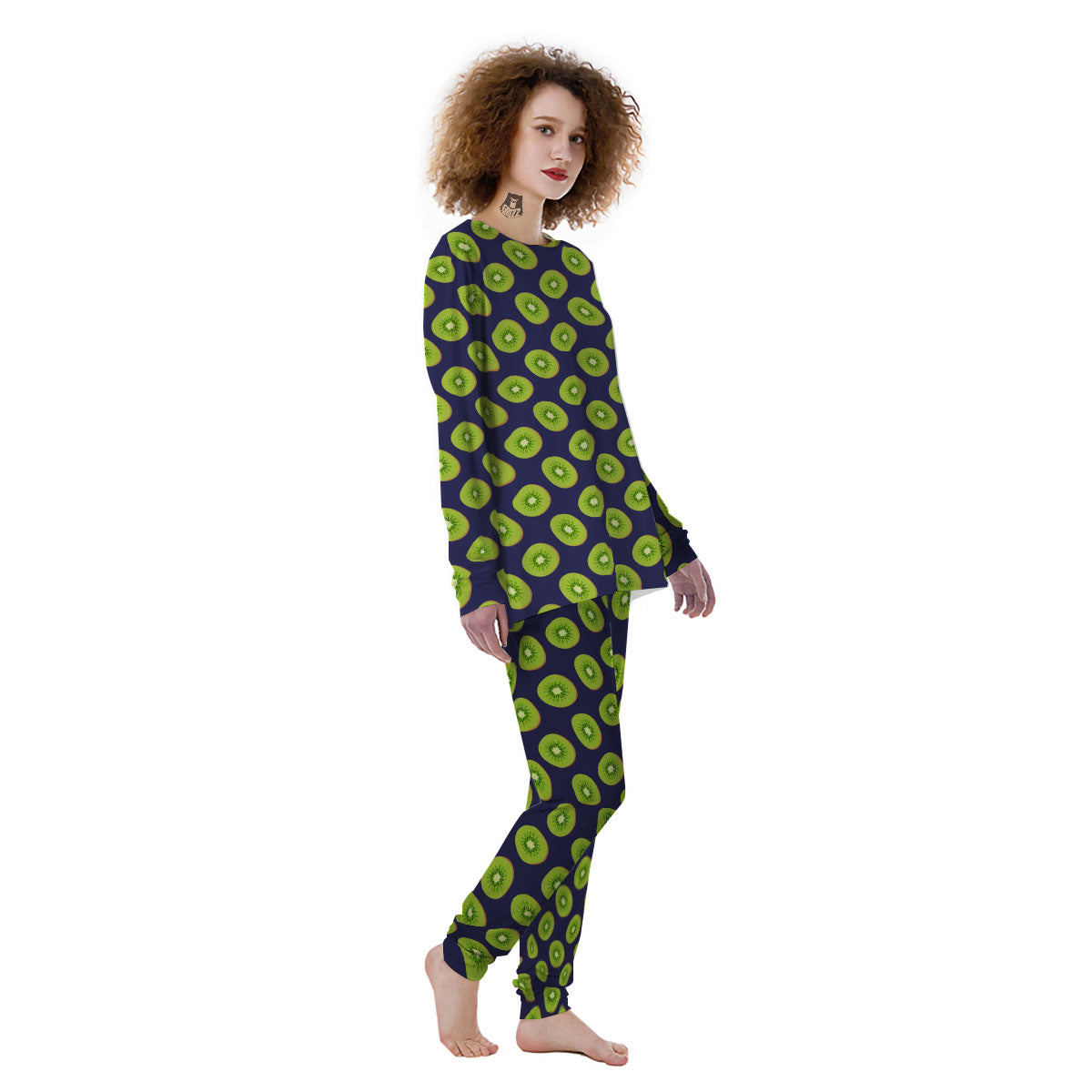 Slices Kiwi Print Pattern Women's Pajamas-grizzshop