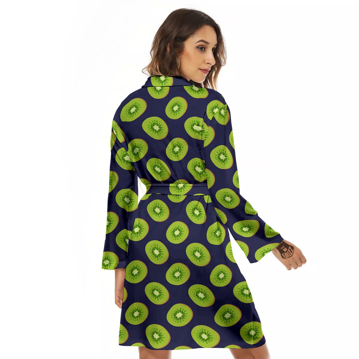 Slices Kiwi Print Pattern Women's Robe-grizzshop
