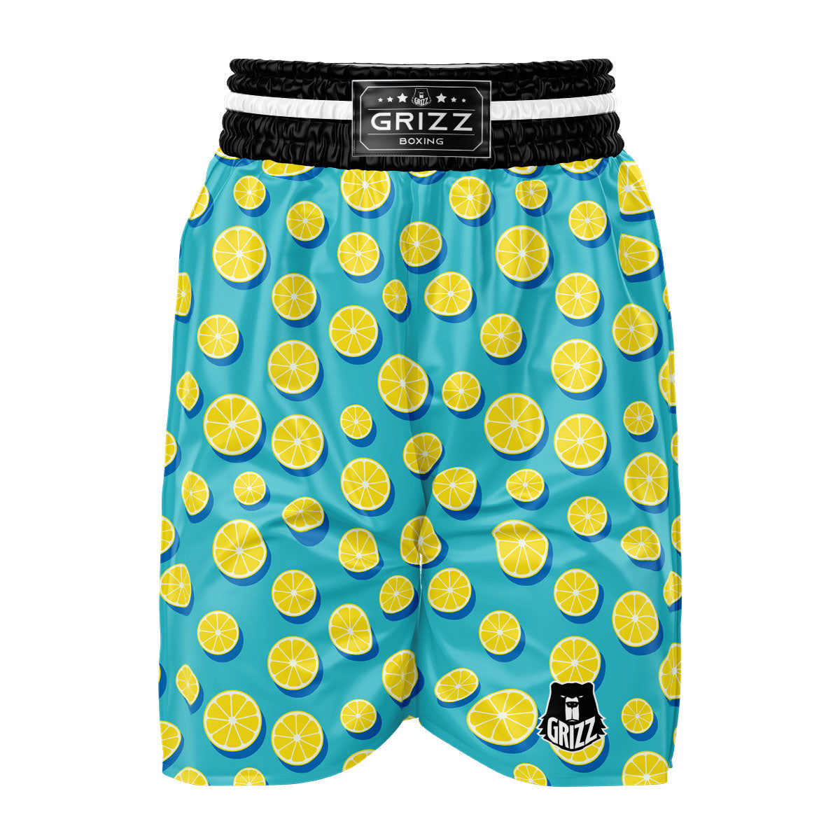 Slices Lemon Print Pattern Boxing Shorts-grizzshop