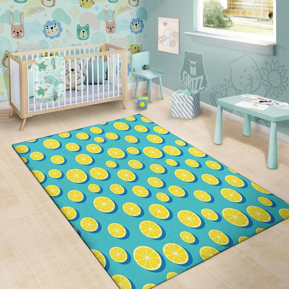 Slices Lemon Print Pattern Floor Mat-grizzshop