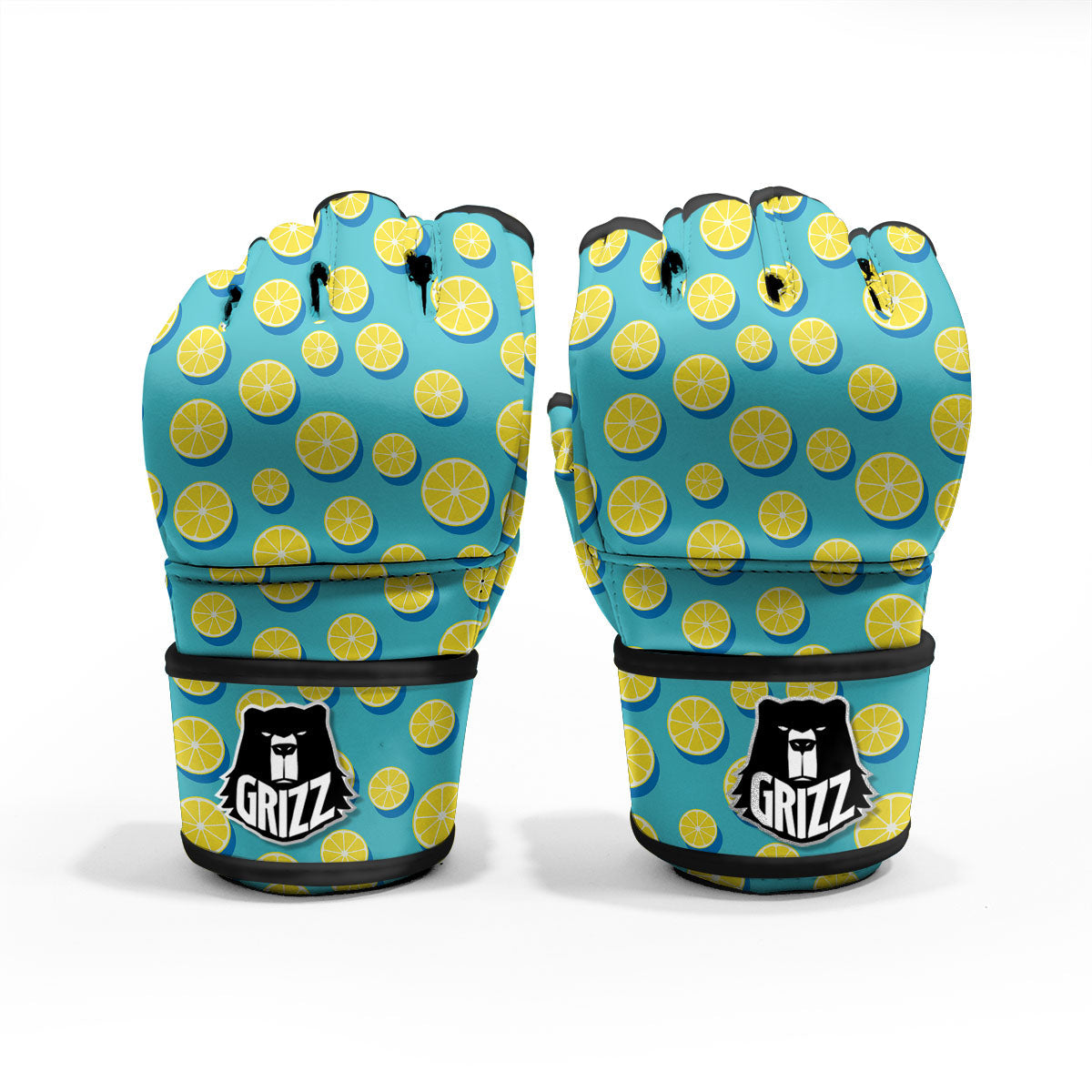 Slices Lemon Print Pattern MMA Gloves-grizzshop