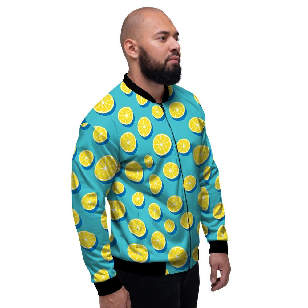 Slices Lemon Print Pattern Men's Bomber Jacket-grizzshop