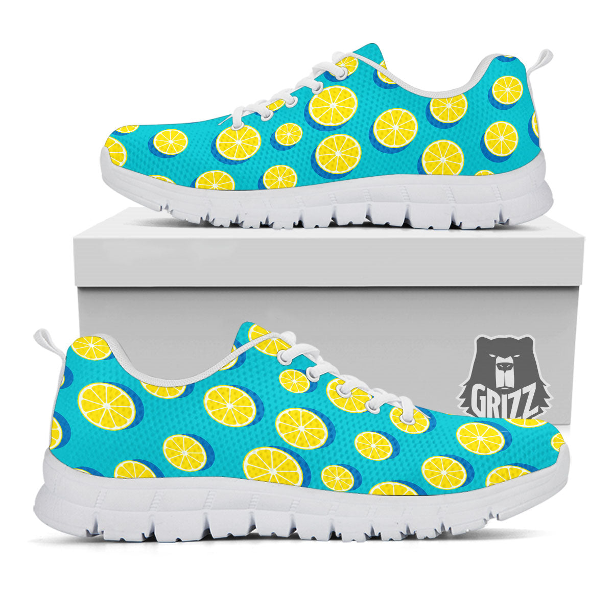 Slices Lemon Print Pattern White Sneaker-grizzshop