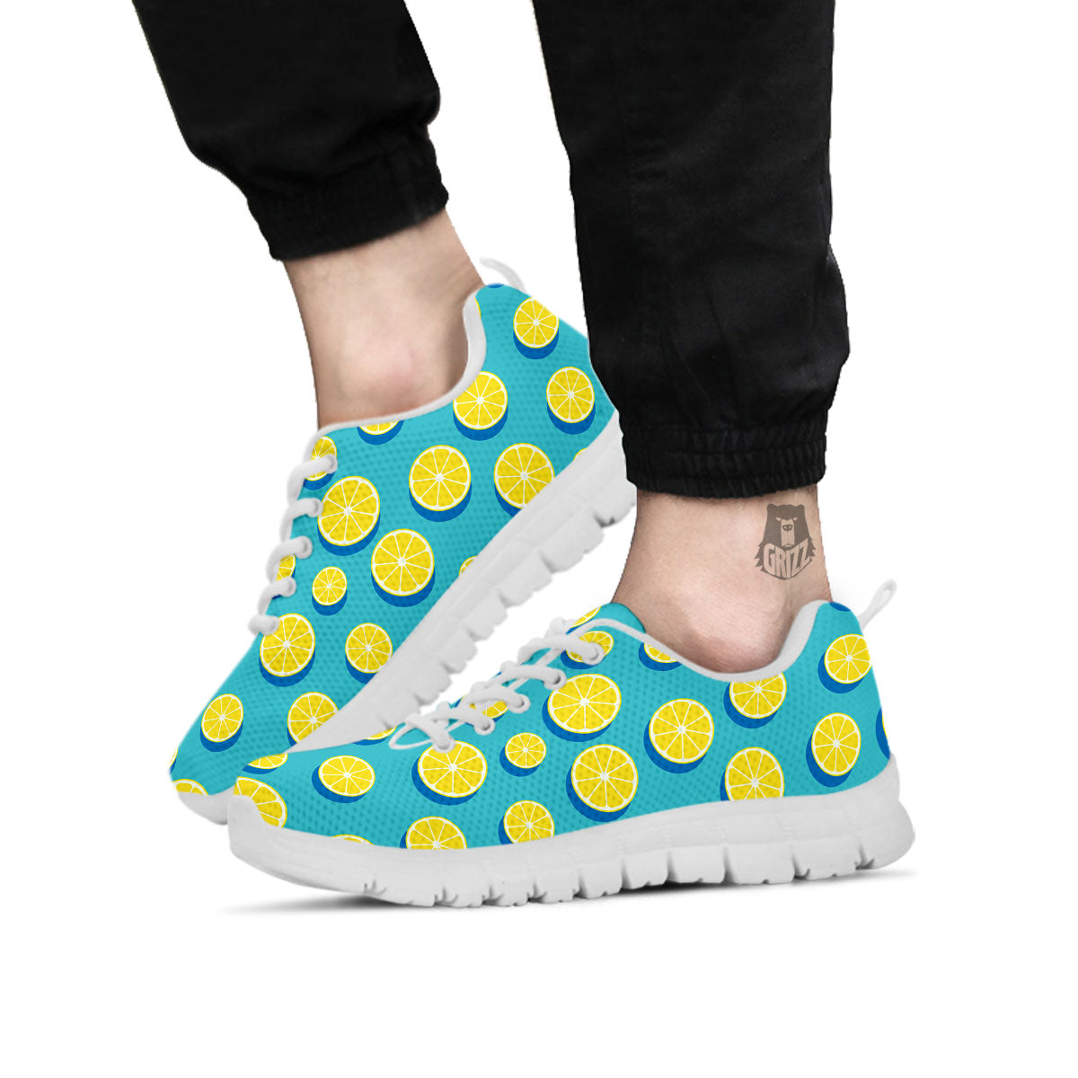 Slices Lemon Print Pattern White Sneaker-grizzshop