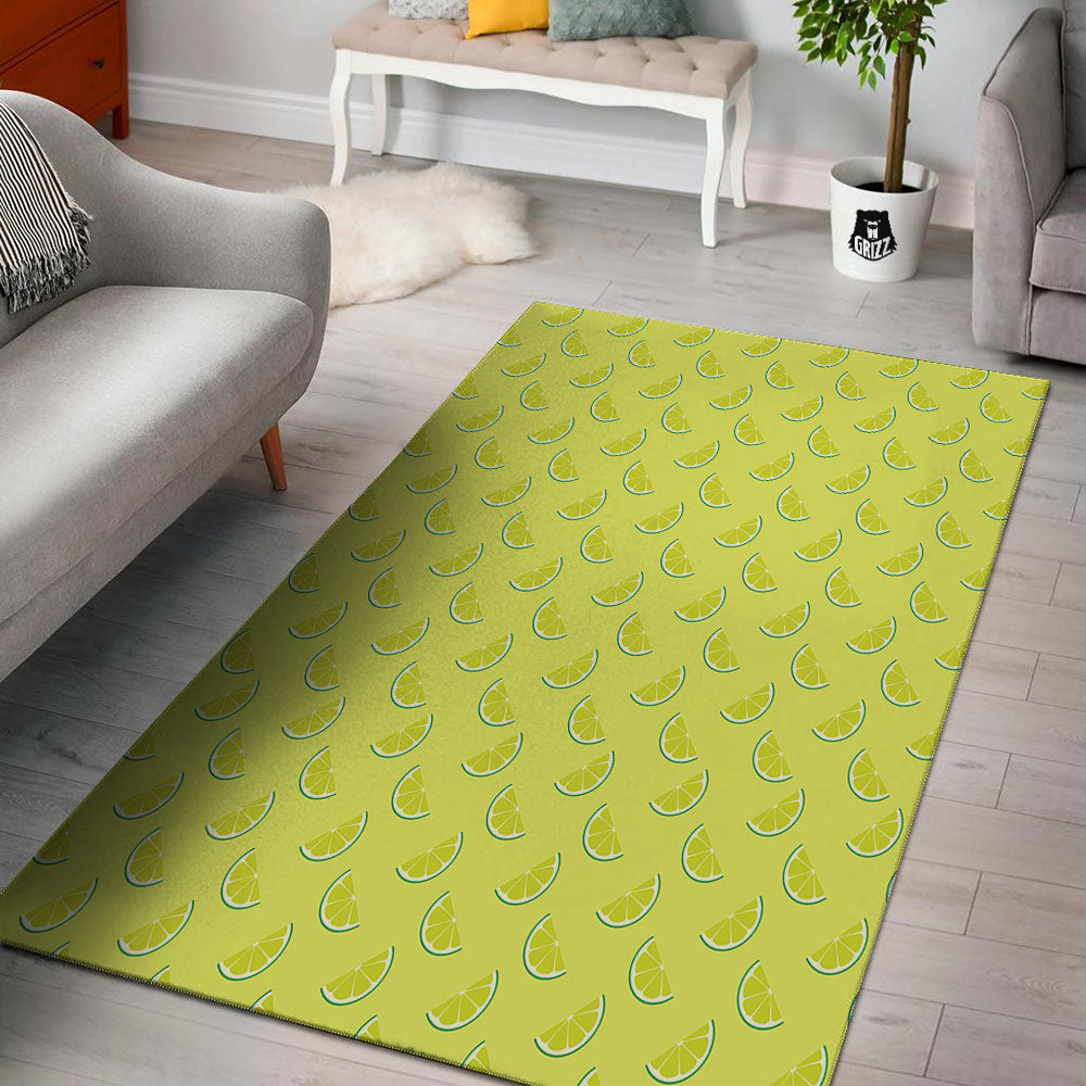 Slices Lime Green Print Pattern Floor Mat-grizzshop