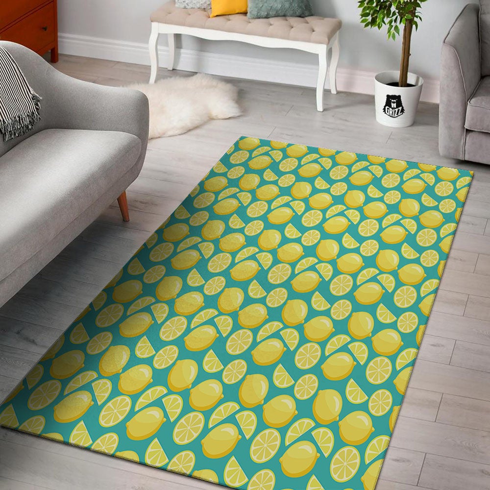 Slices Lime Print Pattern Floor Mat-grizzshop
