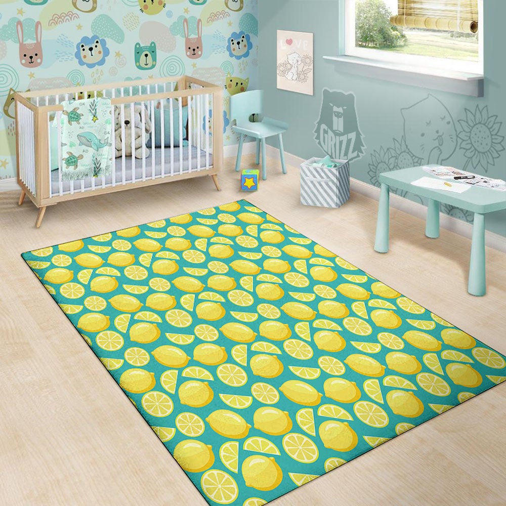 Slices Lime Print Pattern Floor Mat-grizzshop