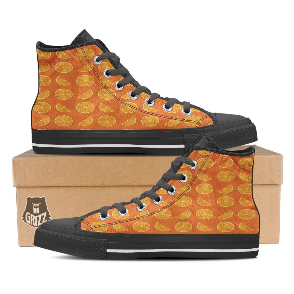 Slices Orange Print Pattern High Top Shoes-grizzshop