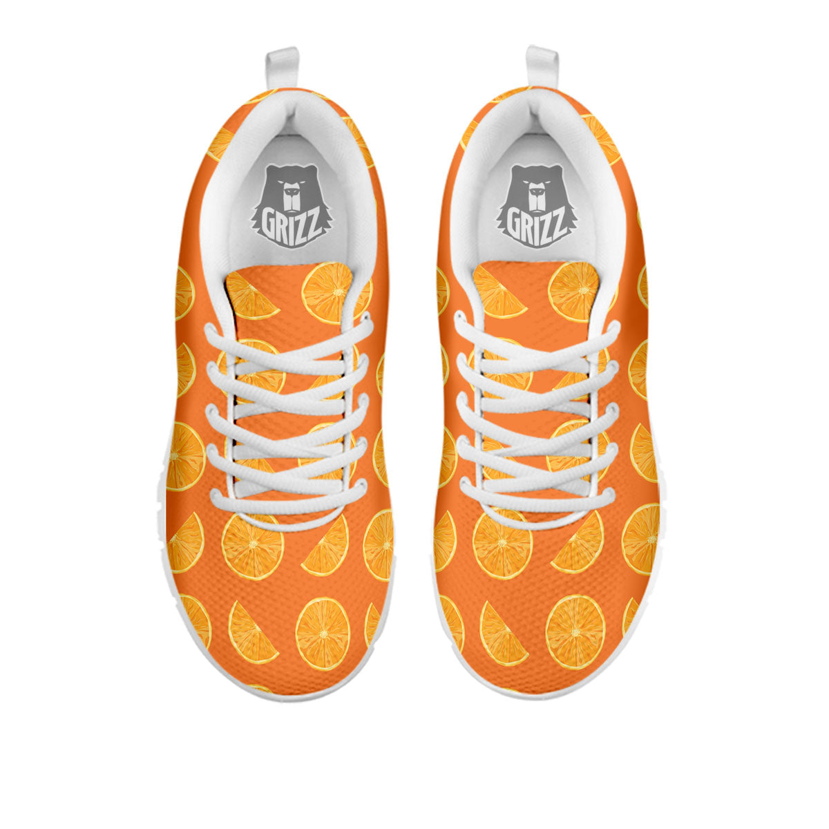 Slices Orange Print Pattern White Sneaker-grizzshop