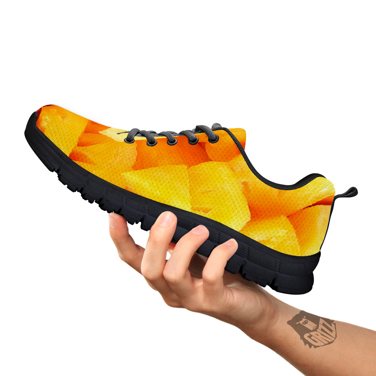 Slices Pineapple Print Black Sneaker-grizzshop