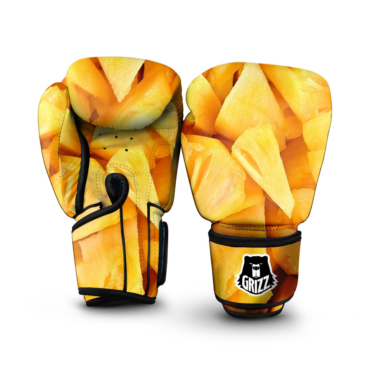 Slices Pineapple Print Boxing Gloves-grizzshop