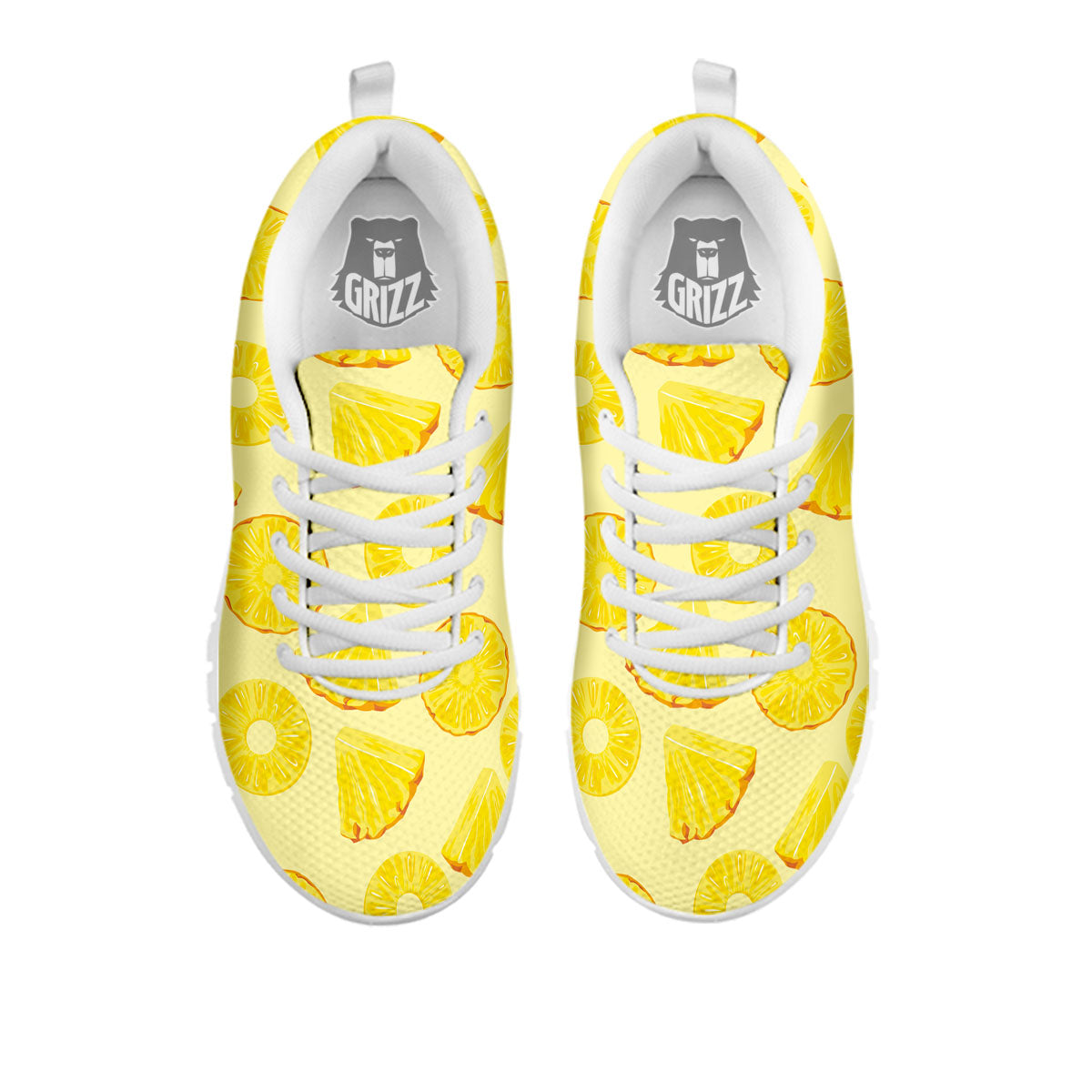 Slices Pineapple Print Pattern White Sneaker-grizzshop
