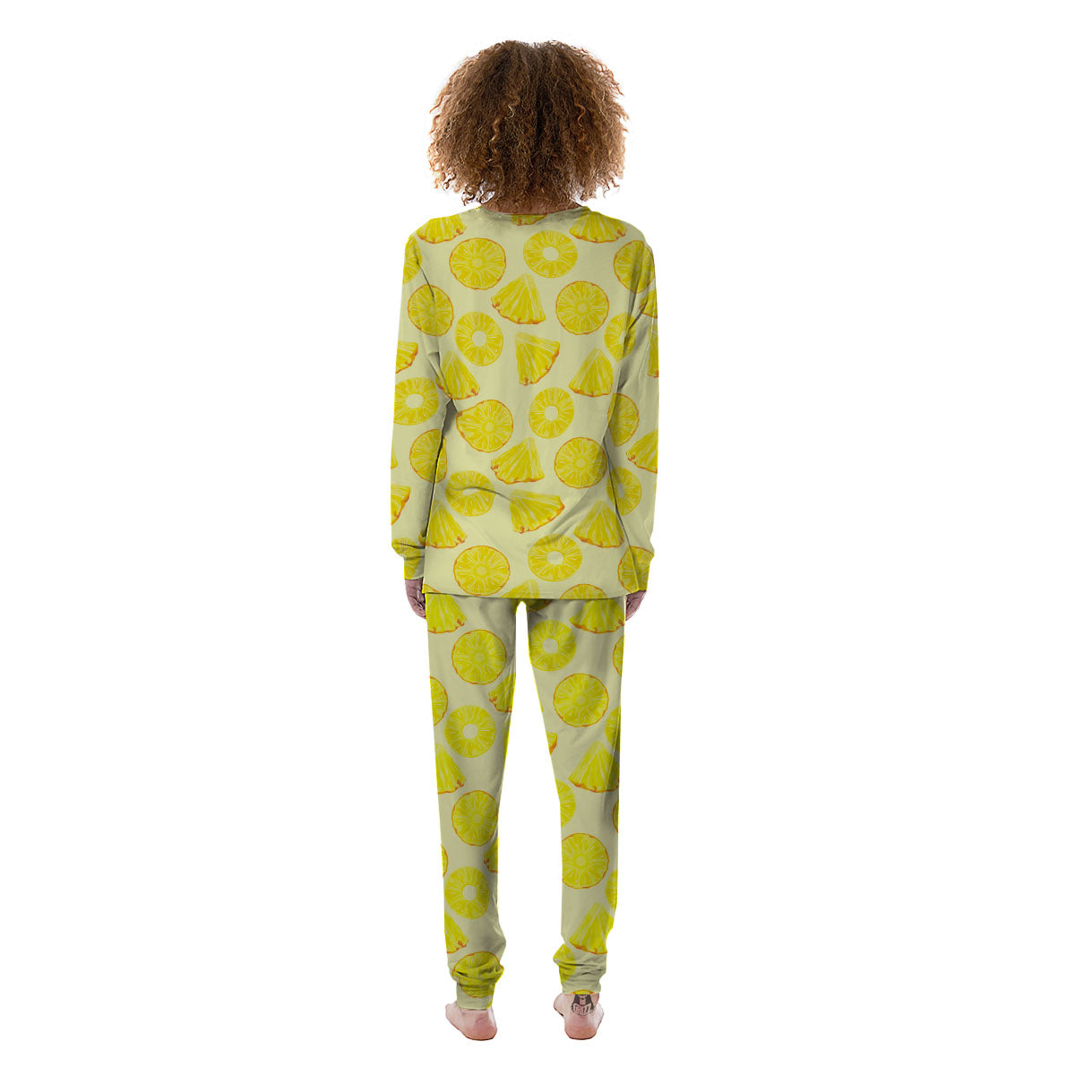 Slices Pineapple Print Pattern Women's Pajamas-grizzshop
