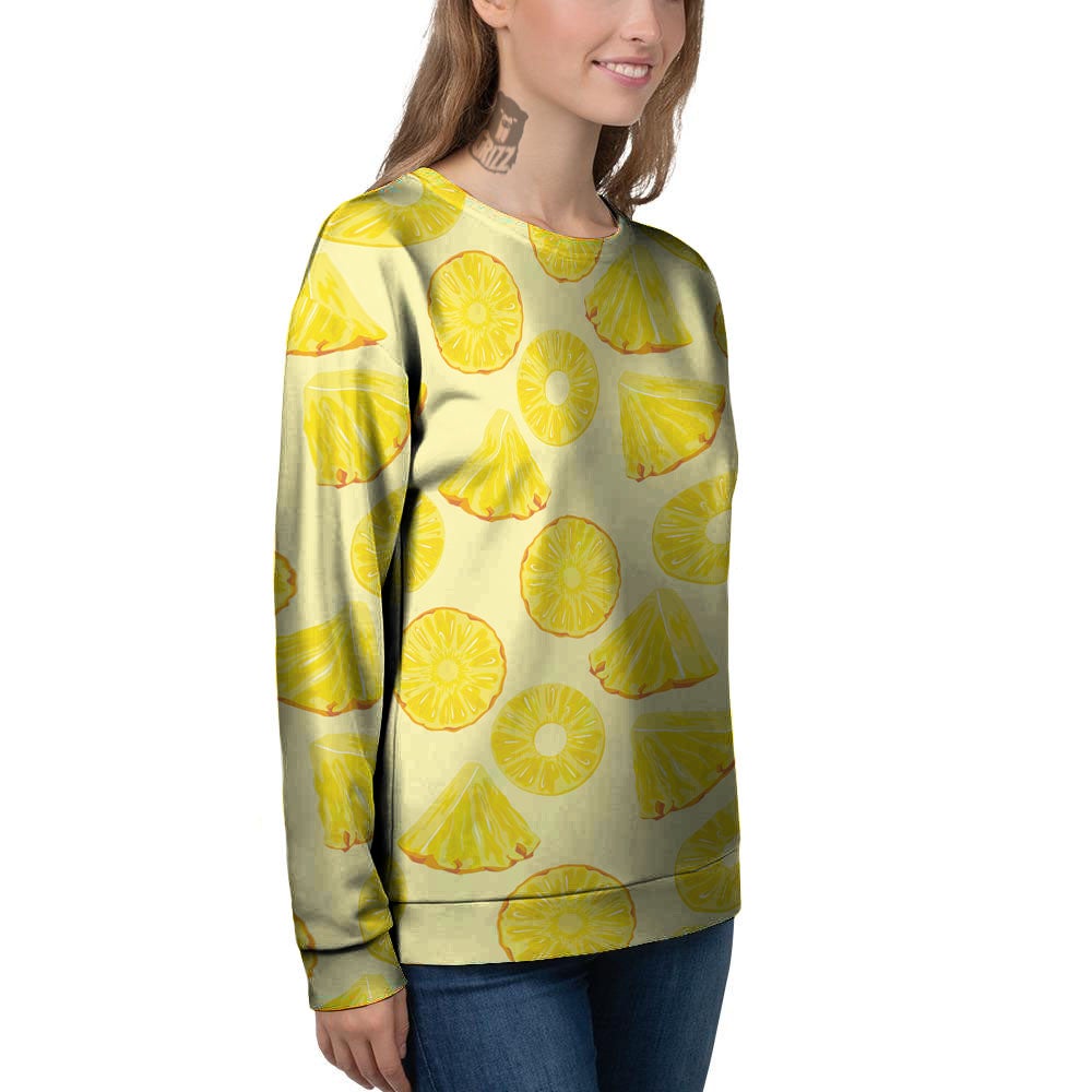 Slices Pineapple Print Pattern Women's Sweatshirt-grizzshop
