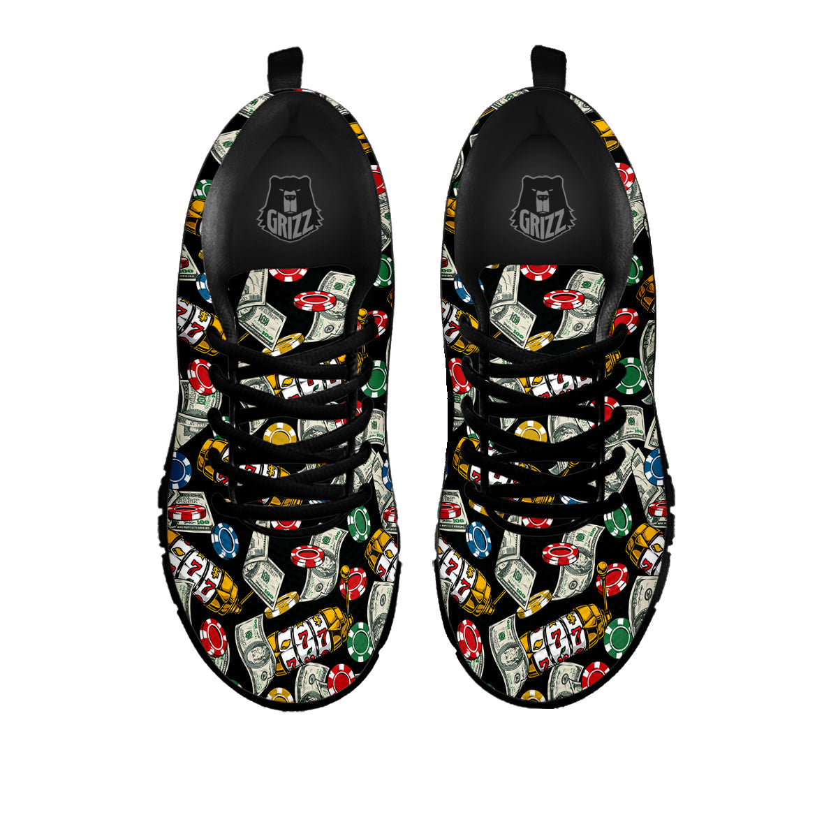 Slot Machines Casino Print Pattern Black Sneaker-grizzshop