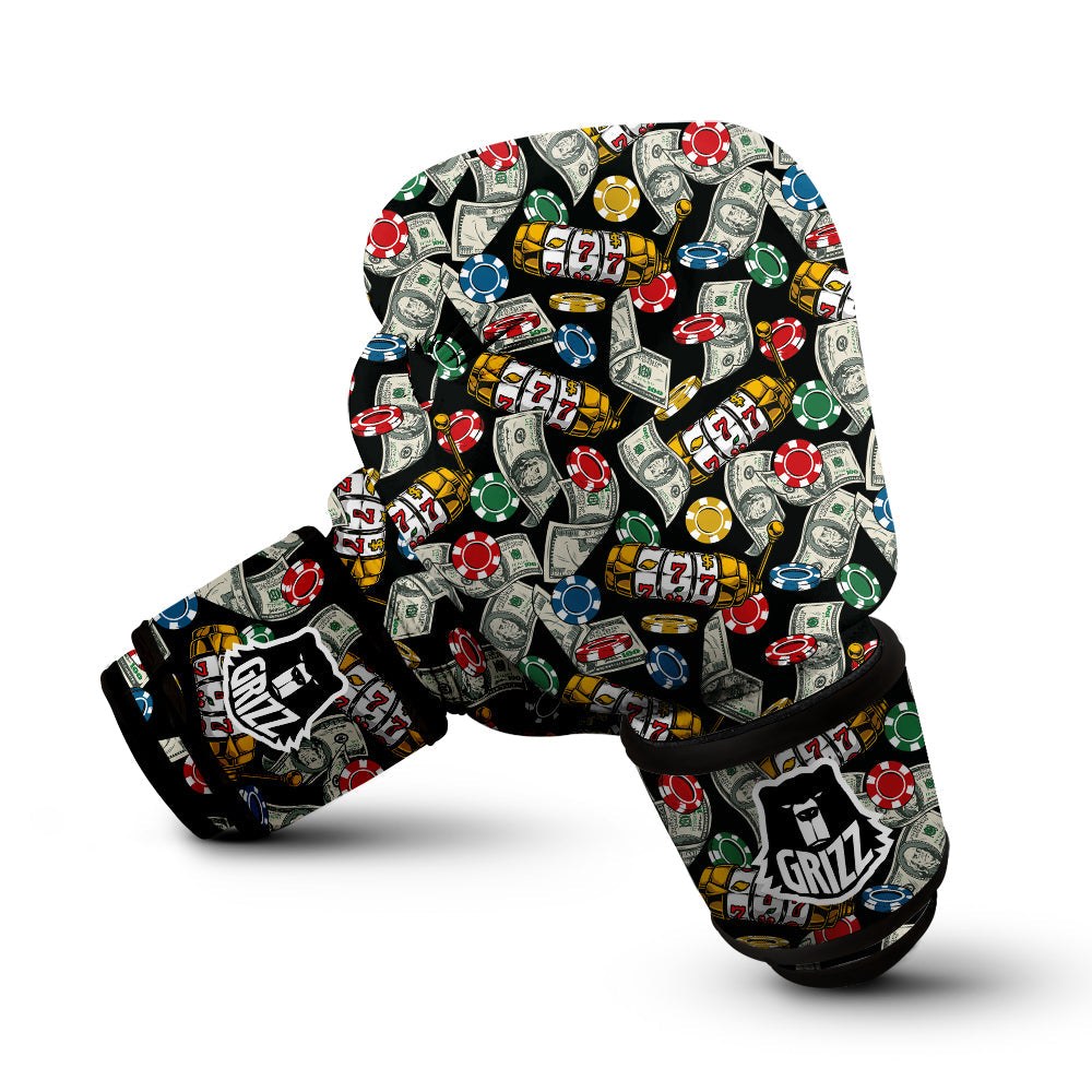 Slot Machines Casino Print Pattern Boxing Gloves-grizzshop