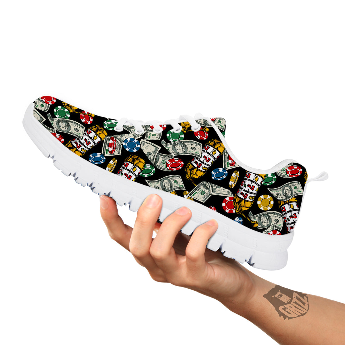 Slot Machines Casino Print Pattern White Sneaker-grizzshop
