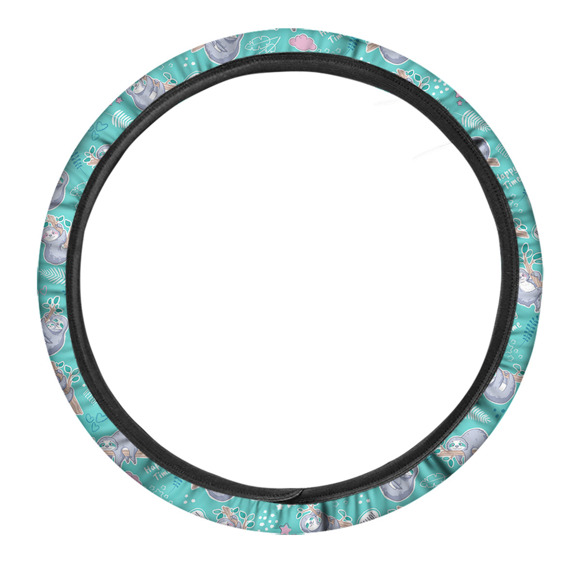 Sloth Cute Print Pattern Car Steering Wheel Cover-grizzshop