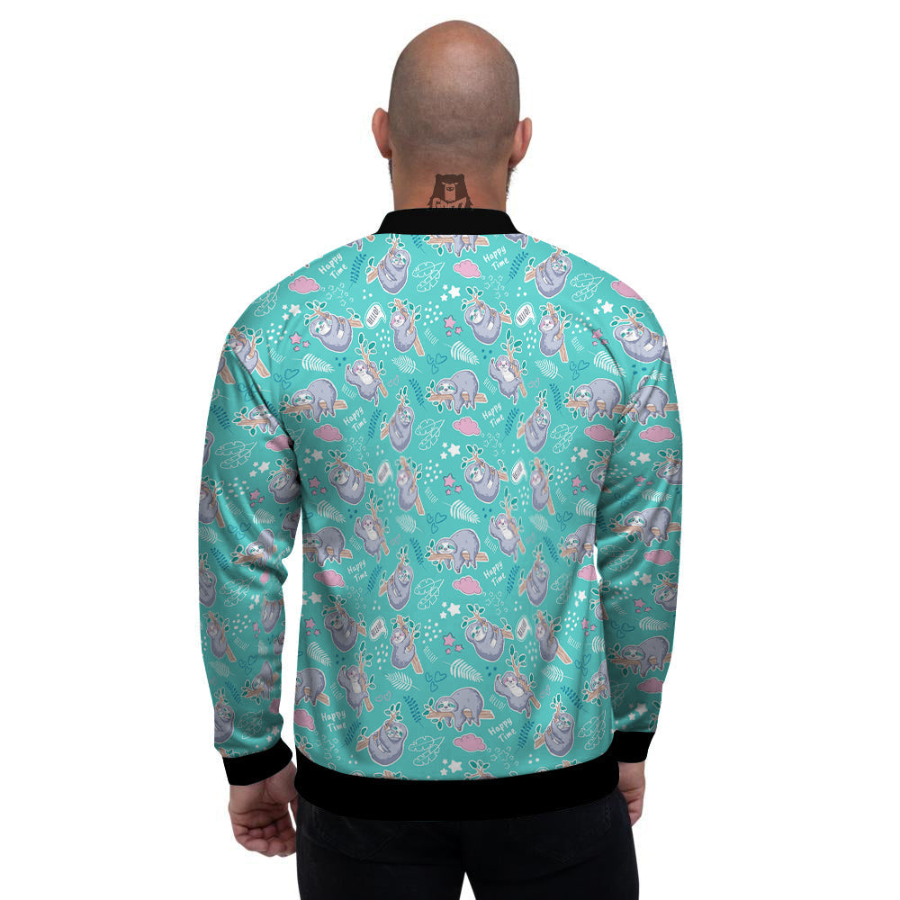Sloth Cute Print Pattern Men's Bomber Jacket-grizzshop