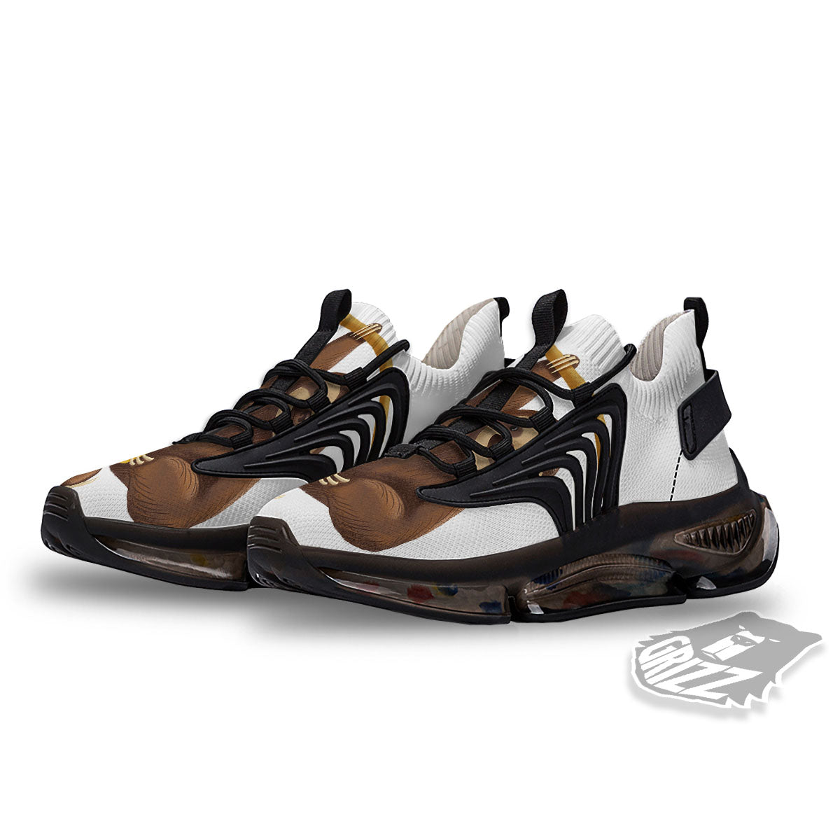 Sloth Happy Print Black Gym Shoes-grizzshop