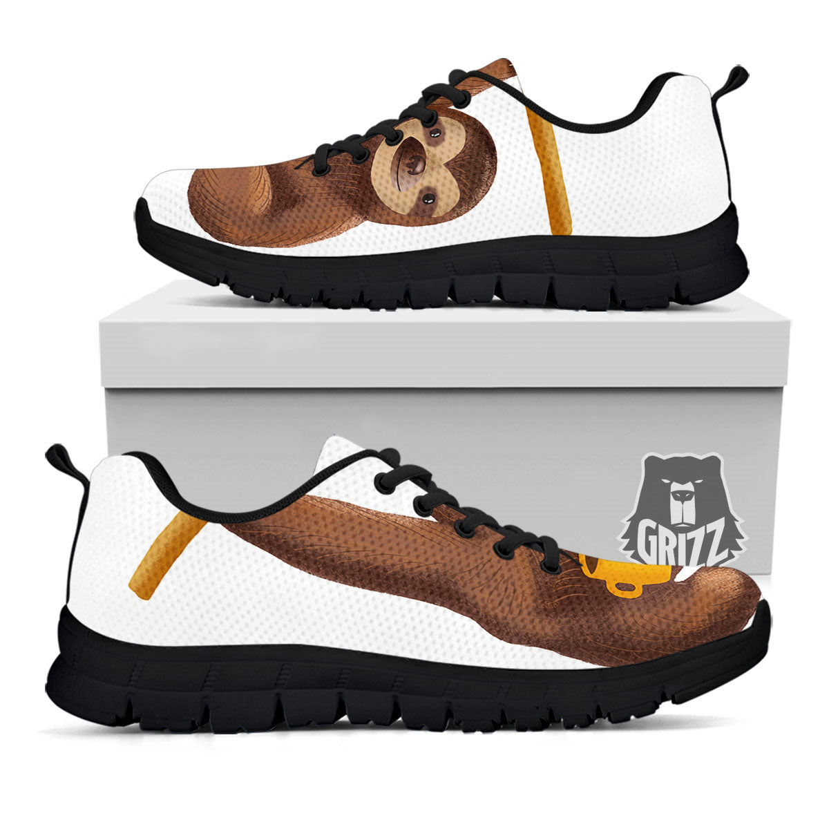 Sloth Happy Print Black Sneaker-grizzshop