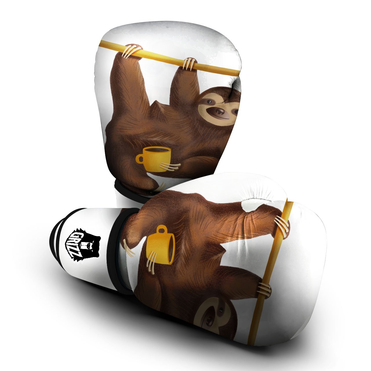 Sloth Happy Print Boxing Gloves-grizzshop