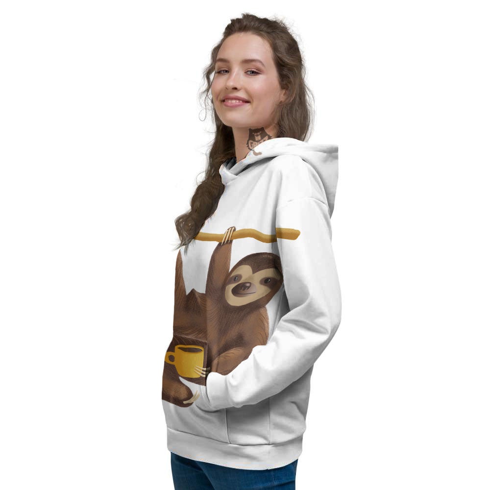Sloth Happy Print Women's Hoodie-grizzshop