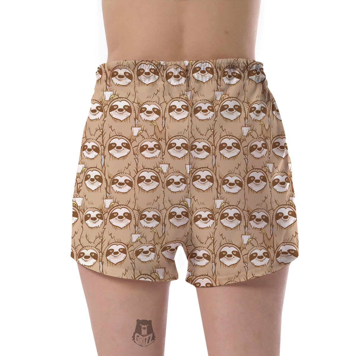 Sloth Pattern Print Women's Shorts-grizzshop