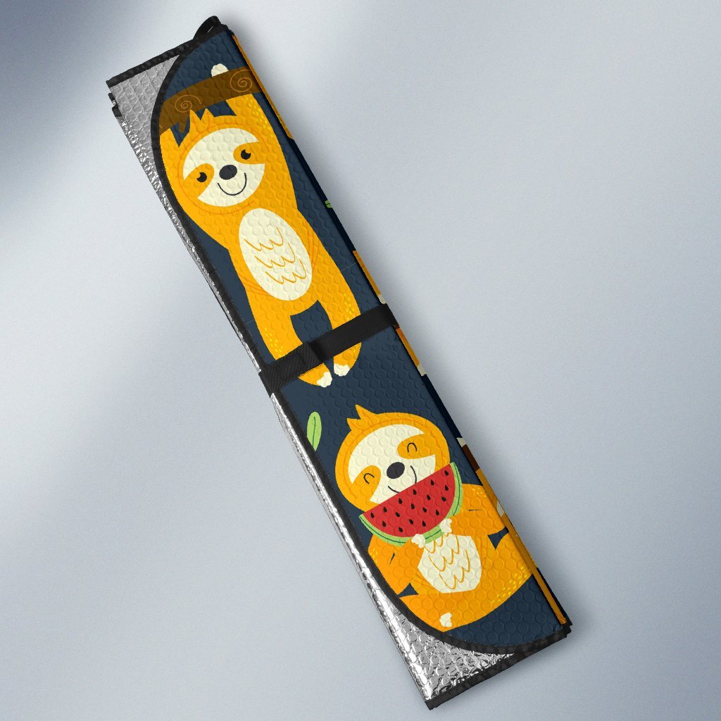 Sloth Print Pattern Car Sun Shade-grizzshop
