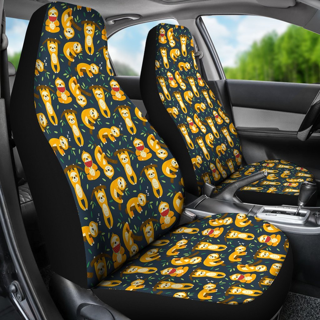 Sloth Print Pattern Universal Fit Car Seat Cover-grizzshop