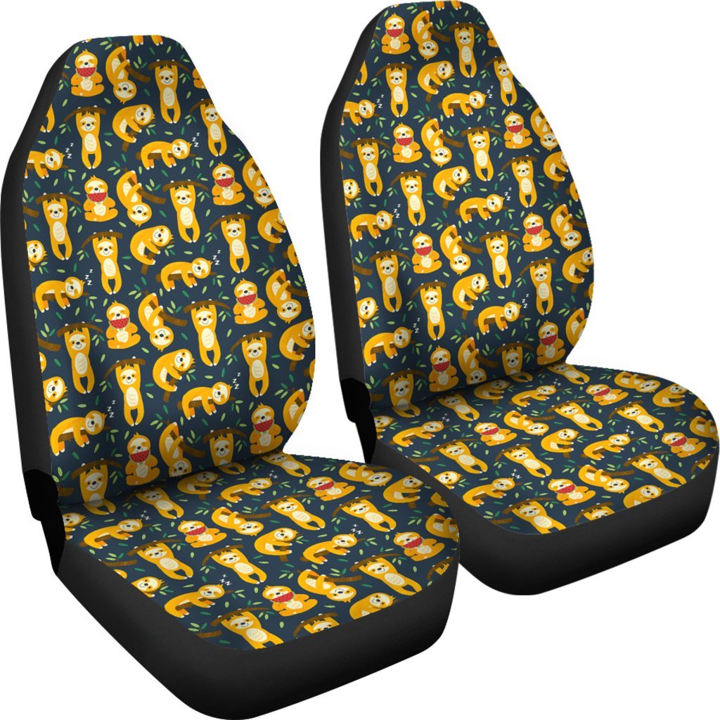 Sloth Print Pattern Universal Fit Car Seat Cover-grizzshop