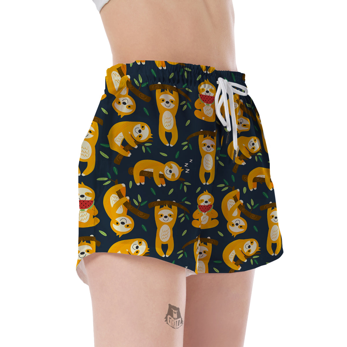 Sloth Print Pattern Women's Shorts-grizzshop