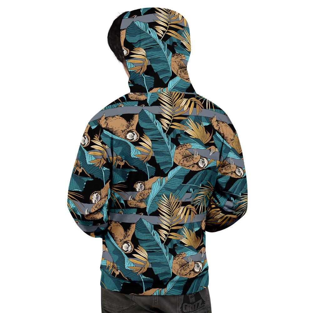 Sloth Tropical Print Pattern Men's Hoodie-grizzshop