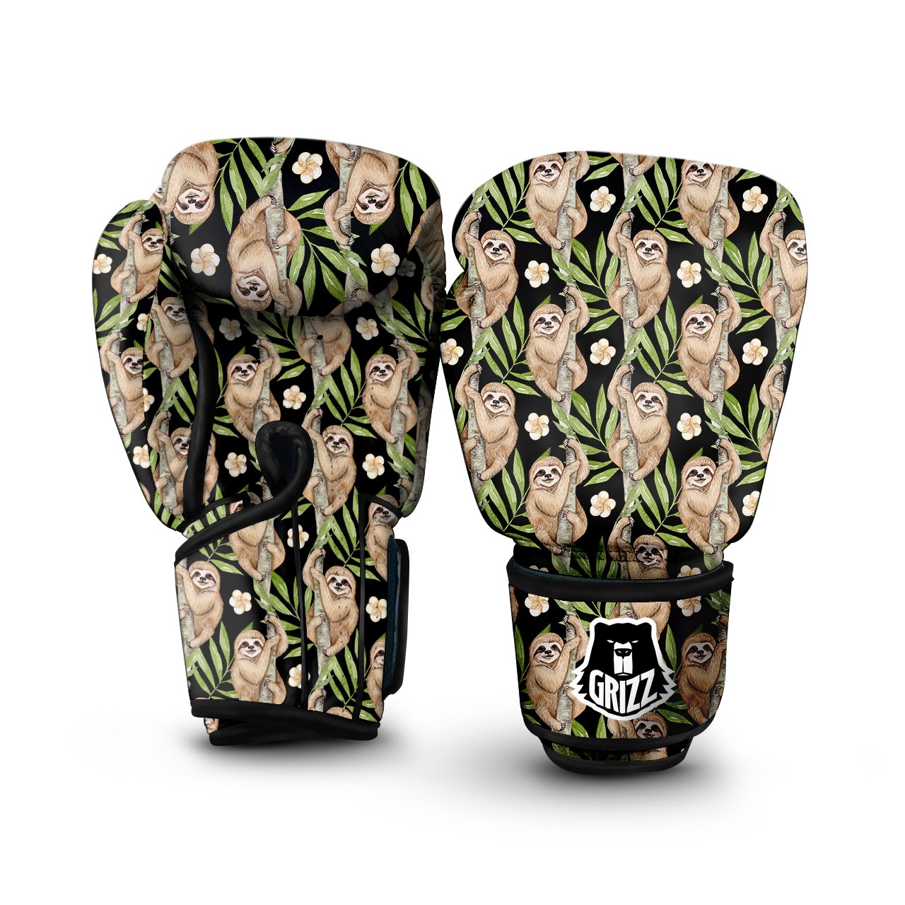 Sloth Watercolor Print Pattern Boxing Gloves-grizzshop