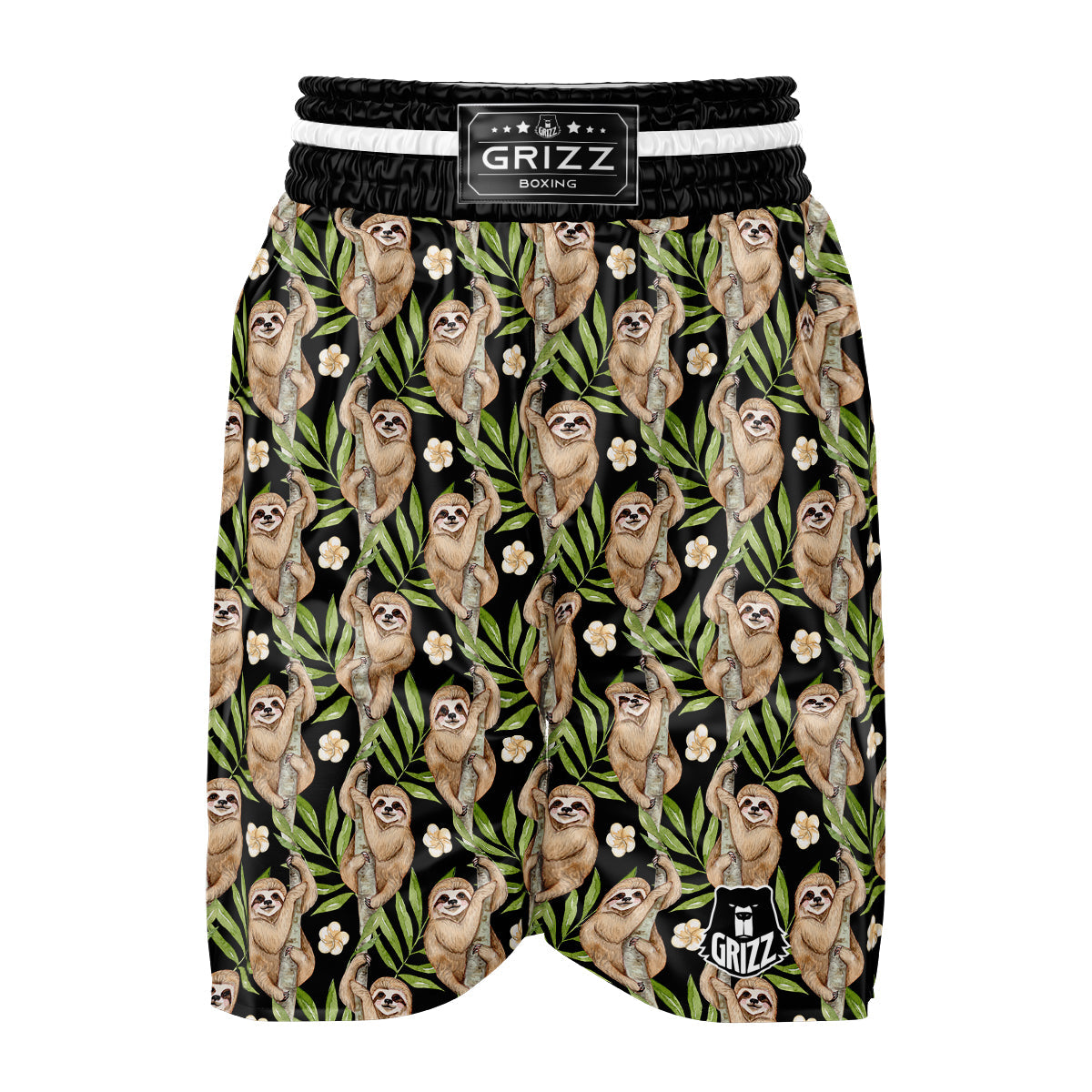 Sloth Watercolor Print Pattern Boxing Shorts-grizzshop