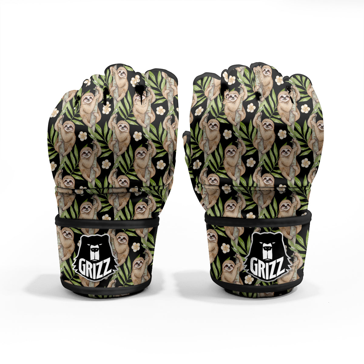 Sloth Watercolor Print Pattern MMA Gloves-grizzshop