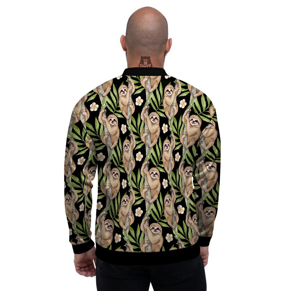 Sloth Watercolor Print Pattern Men's Bomber Jacket-grizzshop