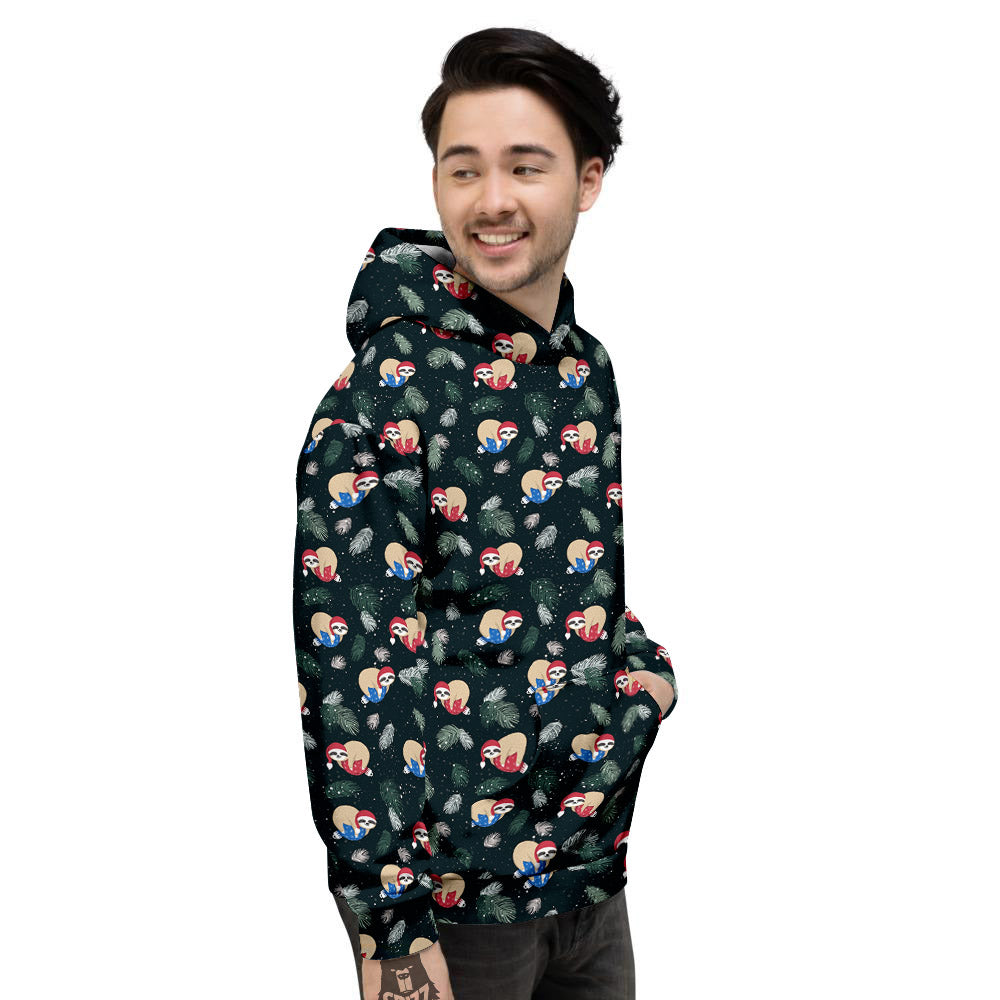 Sloths Sleeping Christmas Print Pattern Men's Hoodie-grizzshop
