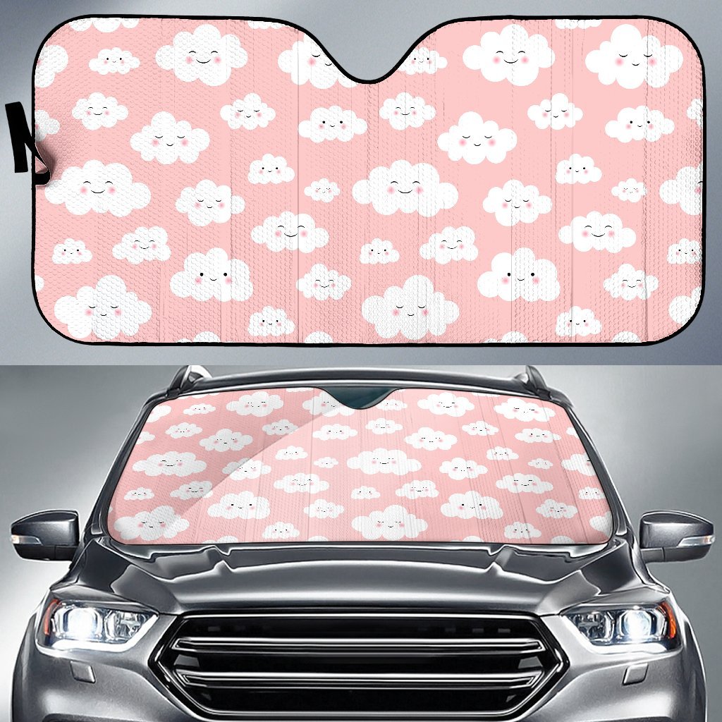 Smile Cloud Pattern Print Car Sun Shade-grizzshop