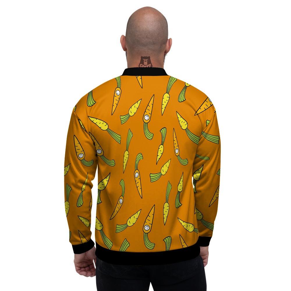 Smiley Carrot Print Pattern Men's Bomber Jacket-grizzshop