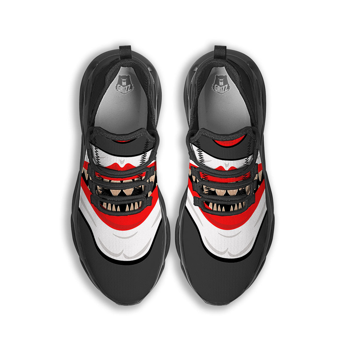 Smiling Clown Halloween Print Black Running Shoes-grizzshop