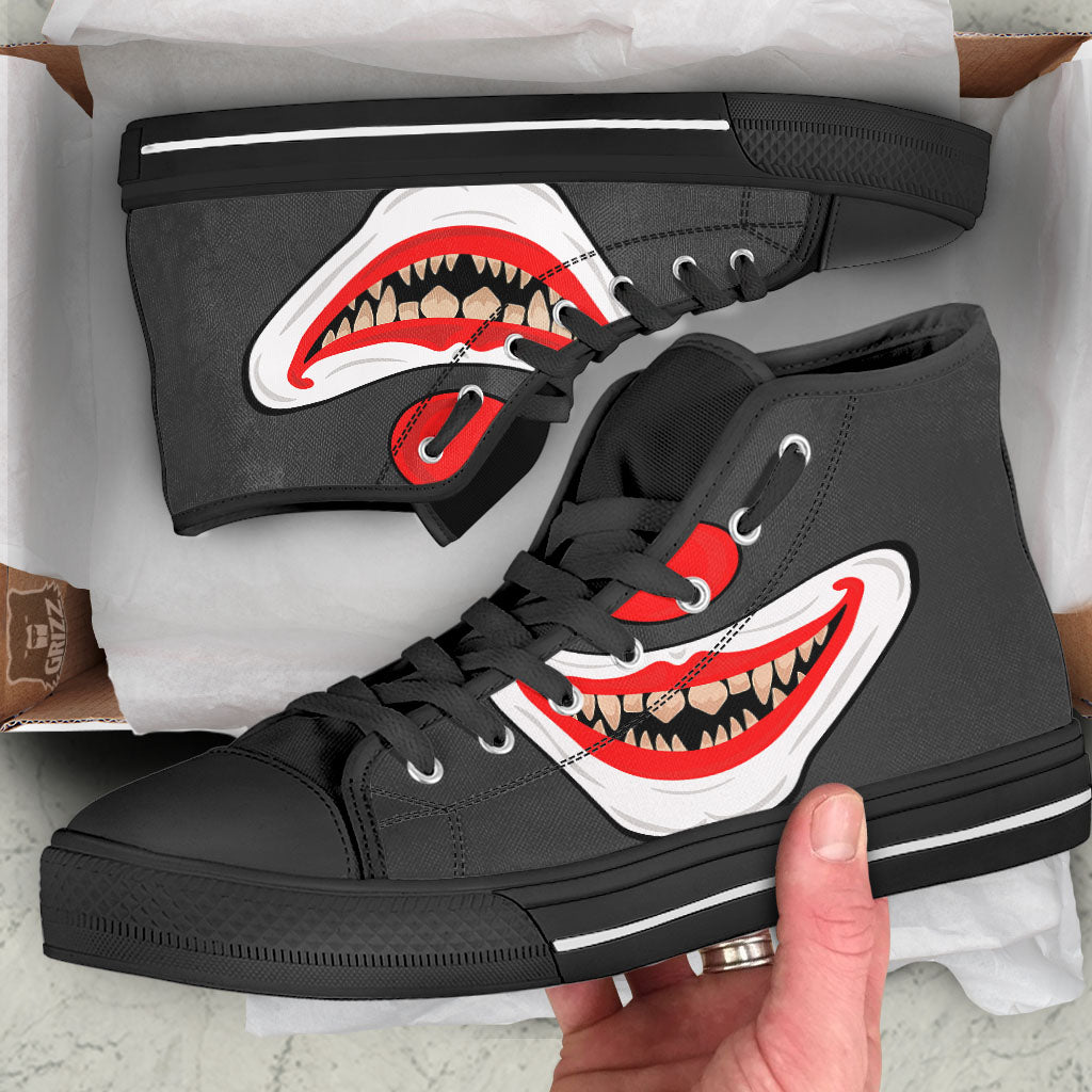 Smiling Clown Halloween Print High Top Shoes-grizzshop