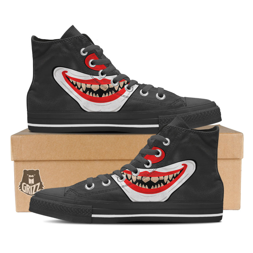 Smiling Clown Halloween Print High Top Shoes-grizzshop
