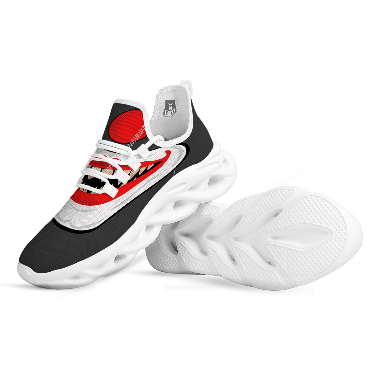 Smiling Clown Halloween Print White Running Shoes-grizzshop