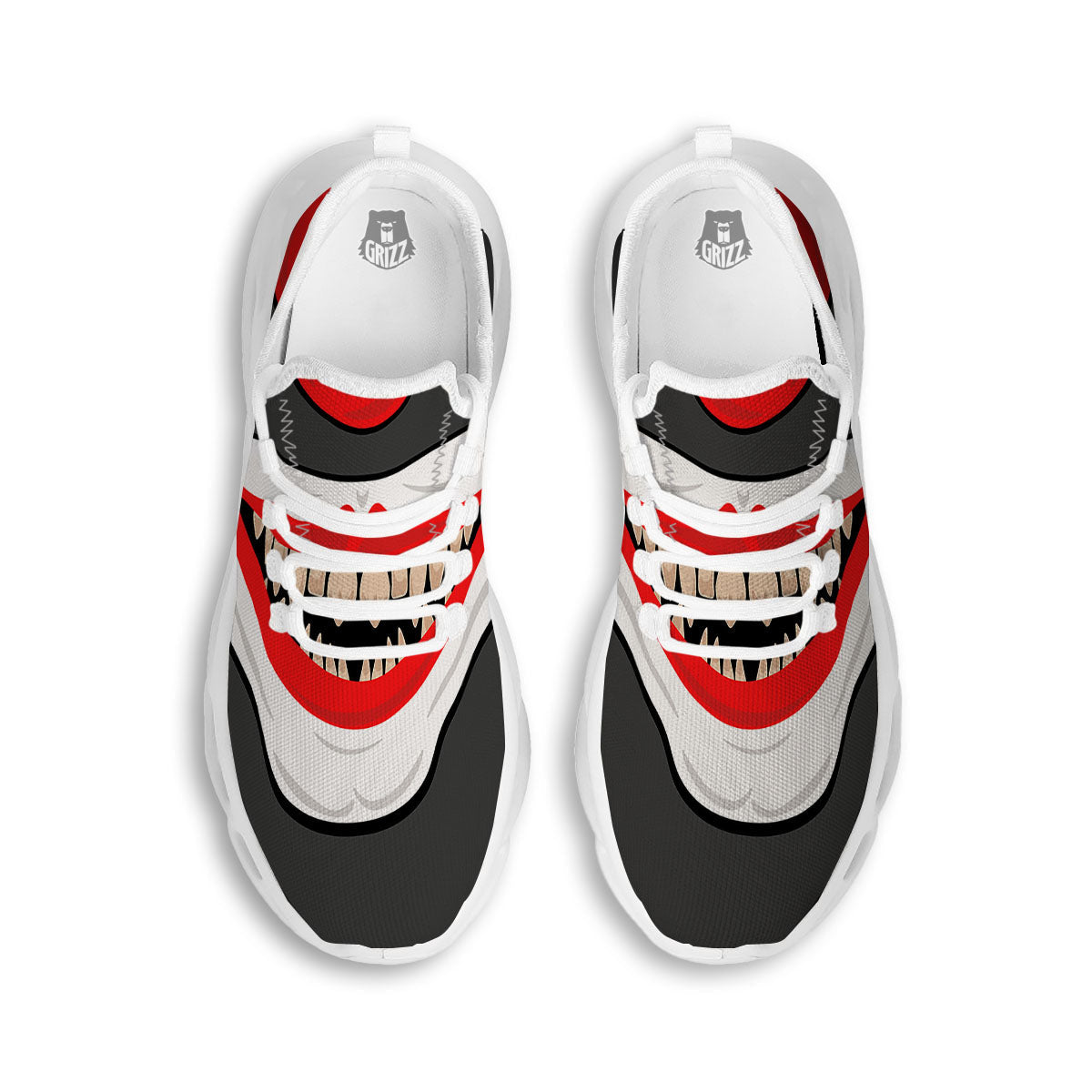 Smiling Clown Halloween Print White Running Shoes-grizzshop
