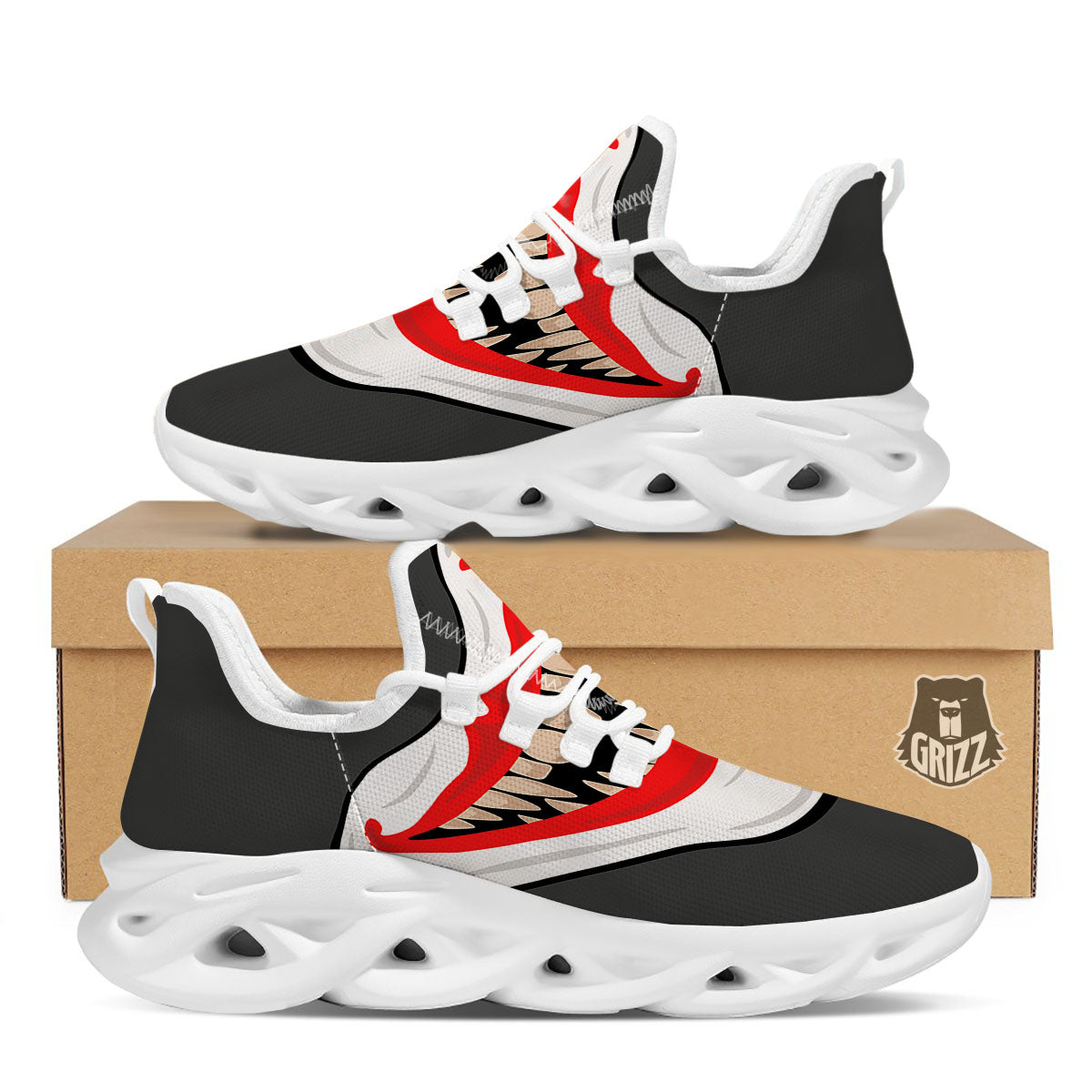 Smiling Clown Halloween Print White Running Shoes-grizzshop