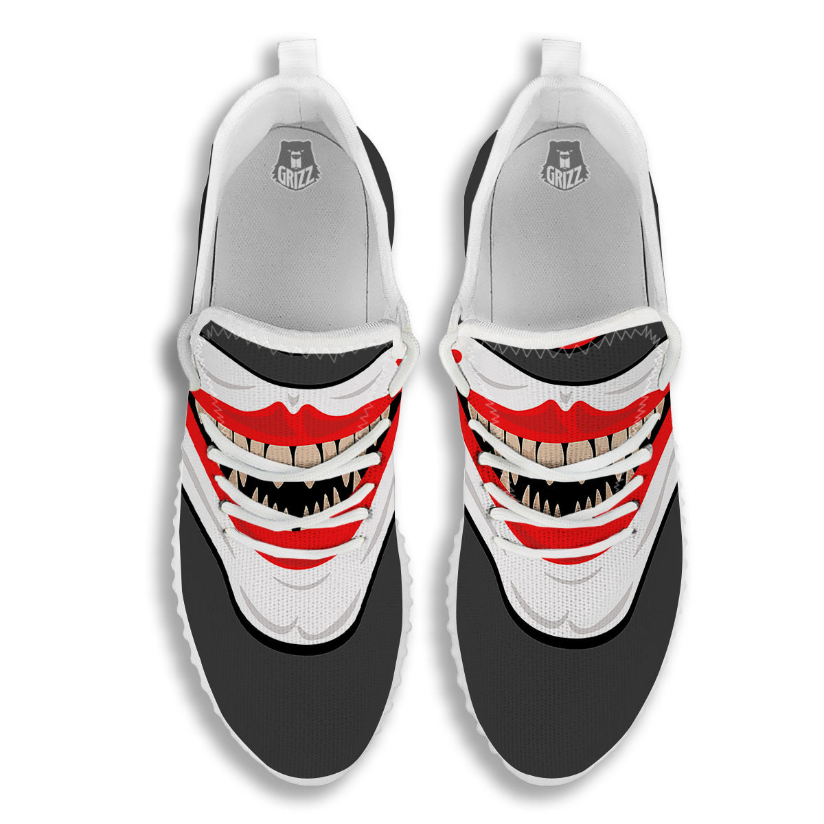 Smiling Clown Halloween Print White Walking Shoes-grizzshop