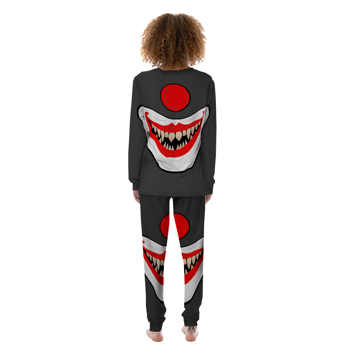 Smiling Clown Halloween Print Women's Pajamas-grizzshop