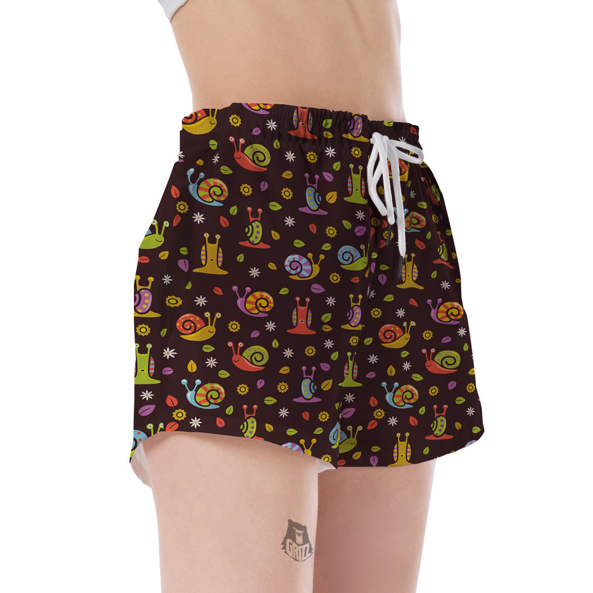 Snail Pattern Print Women's Shorts-grizzshop
